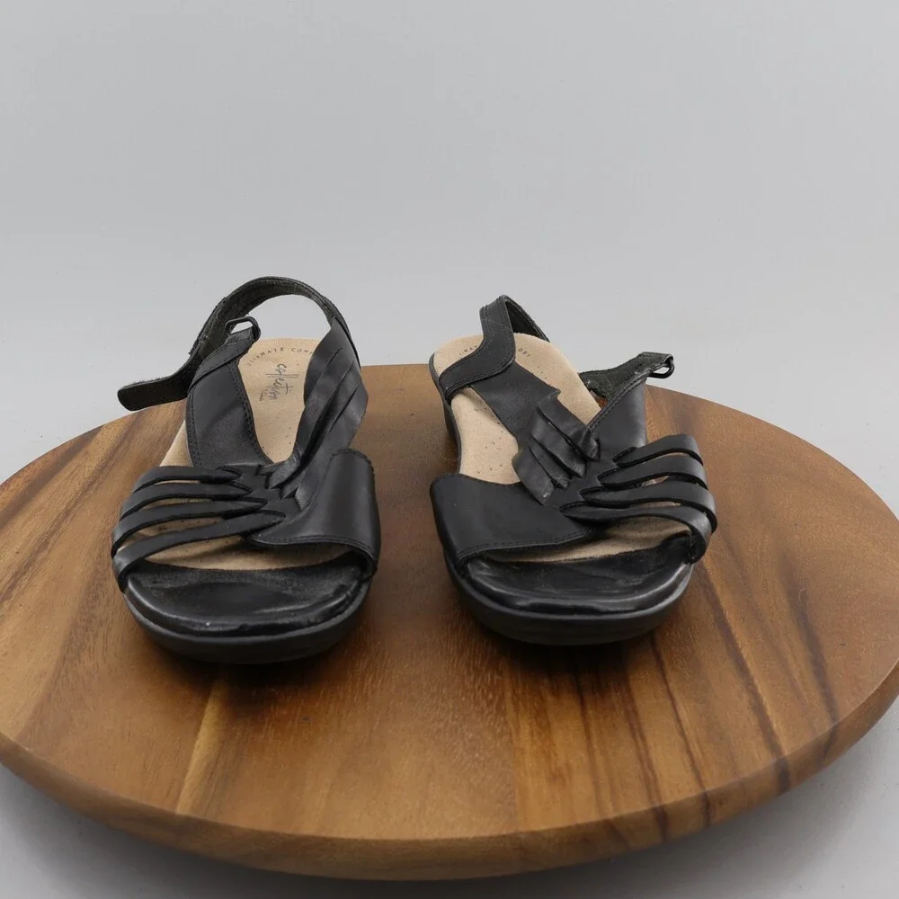 Clarks Collection Loomis Sandals Women's Size 8.5M Strappy Sandal Black - Picture 5 of 9